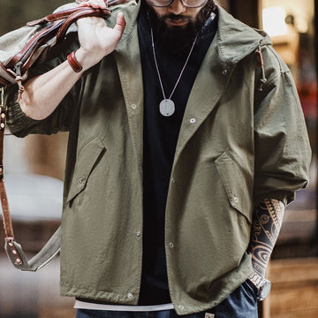 Retro M51 Military Jacket Vintage Fishtail Hooded Workwear Coat